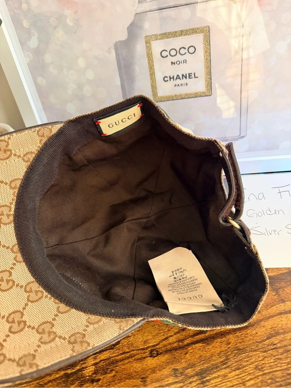 Gucci GG Monogram Canvas Cap with Green-Red Web